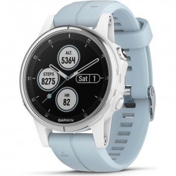 Часы GARMIN FENIX 5S PLUS белые с голубым ремешком