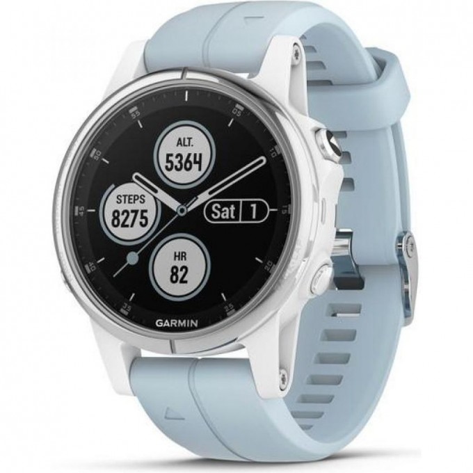 Часы GARMIN FENIX 5S PLUS белые с голубым ремешком 010-01987-23 Часы GARMIN FENIX 5S PLUS белые с голубым ремешком 010-01987-23
