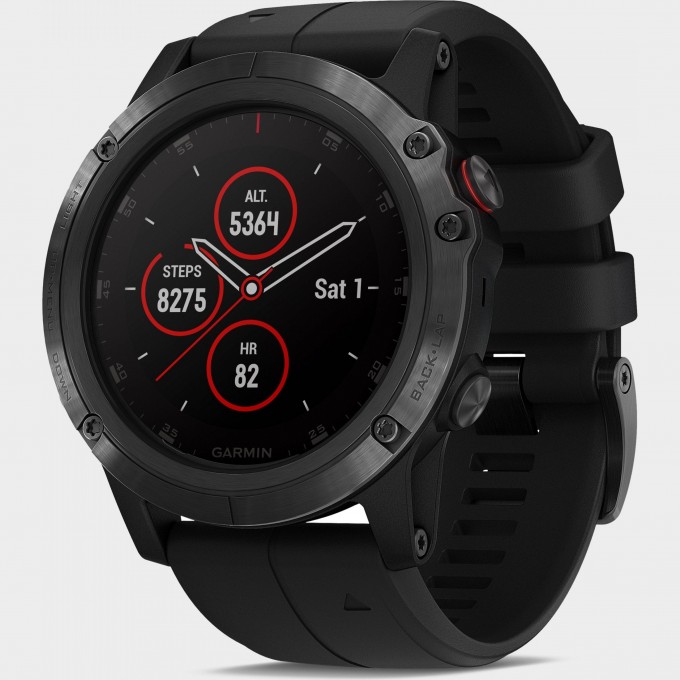 Часы GARMIN FENIX 5s Plus черные с черным ремешком 010-01987-21 Часы GARMIN FENIX 5s Plus черные с черным ремешком 010-01987-21