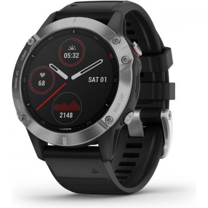 Часы GARMIN FENIX 6 BLACK SILVER WITH BLACK BAND 010-02158-00 Часы GARMIN FENIX 6 BLACK SILVER WITH BLACK BAND 010-02158-00