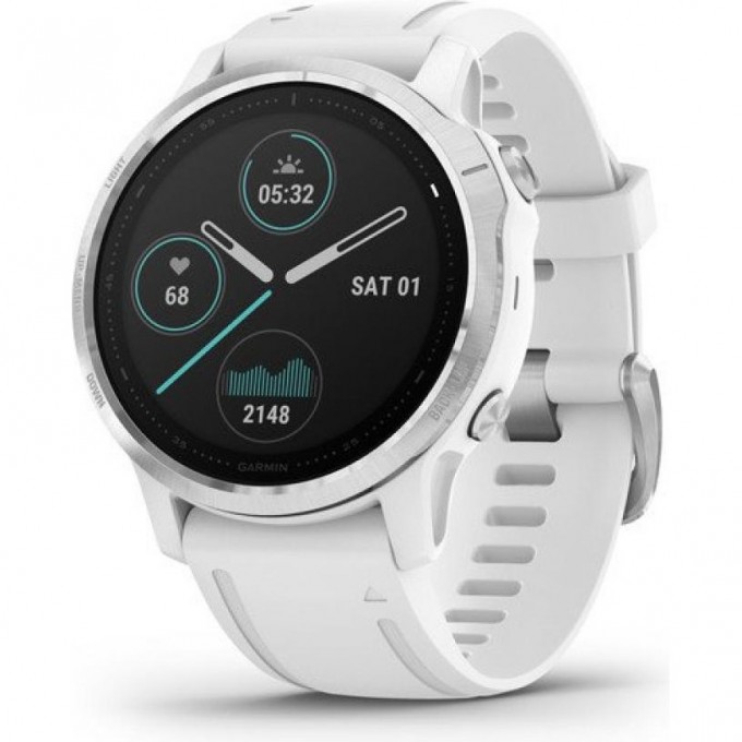 Часы GARMIN FENIX 6S WHITE SILVER WITH WHITE BAND 010-02159-00 Часы GARMIN FENIX 6S WHITE SILVER WITH WHITE BAND 010-02159-00