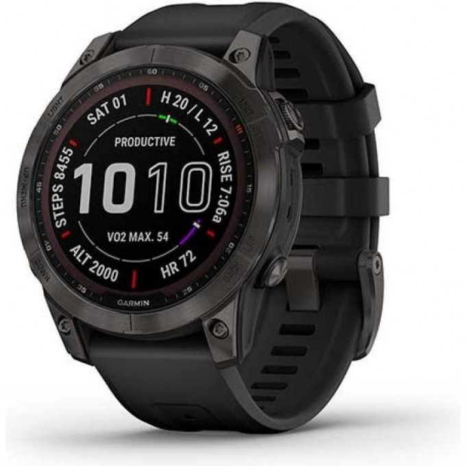 Часы GARMIN FENIX 7 SAPPHIRE SOLAR CARBON GRAY DLC TITANIUM WITH BLACK BAND 010-02540-21 Часы GARMIN FENIX 7 SAPPHIRE SOLAR CARBON GRAY DLC TITANIUM WITH BLACK BAND 010-02540-21
