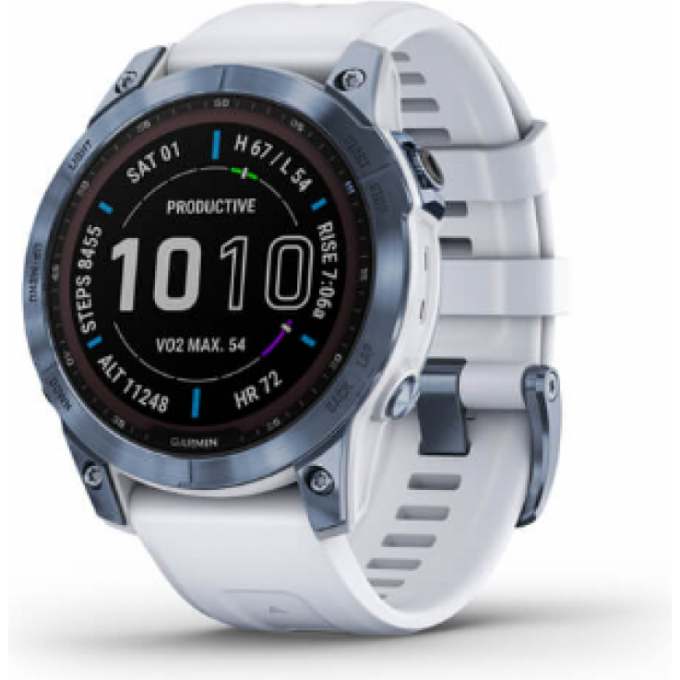 Часы GARMIN FENIX 7 SAPPHIRE SOLAR MINERAL BLUE DLC TITANIUM WITH WHITESTONE BAND 010-02540-25 Часы GARMIN FENIX 7 SAPPHIRE SOLAR MINERAL BLUE DLC TITANIUM WITH WHITESTONE BAND 010-02540-25