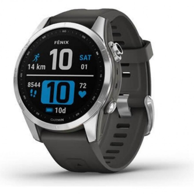 Часы GARMIN FENIX 7S SILVER WITH GRAPHITE BAND 11158 Часы GARMIN FENIX 7S SILVER WITH GRAPHITE BAND 11158