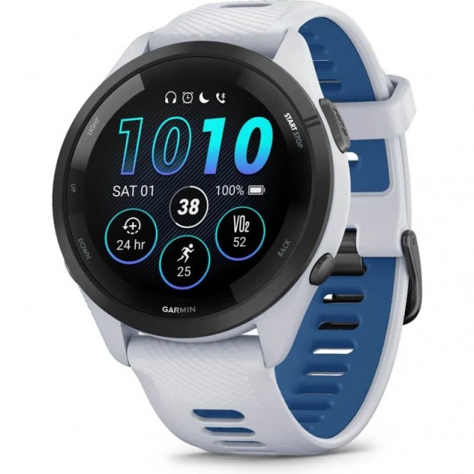 Часы GARMIN FORERUNNER 265 BLACK BEZEL WITH WHITESTONE CASE AND WHITESTONE/TIDAL BLUE SILICONE BAND 010-02810-11 Часы GARMIN FORERUNNER 265 BLACK BEZEL WITH WHITESTONE CASE AND WHITESTONE/TIDAL BLUE SILICONE BAND 010-02810-11