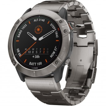 Часы GARMIN QUATIX 6X SOLARTITANIUM W/TI BANDGPSEMEA