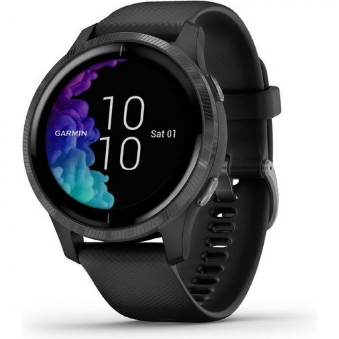Часы GARMIN VENU SLATE STAINLESS STEEL BEZEL WITH BLACK CASE AND SILICONE BAND 10529 Часы GARMIN VENU SLATE STAINLESS STEEL BEZEL WITH BLACK CASE AND SILICONE BAND 10529