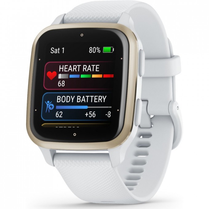 Часы GARMIN VENU SQ 2 CREAM GOLD ALUMINUM BEZEL WITH WHITE CASE AND SILICONE BAND 010-02701-11 Часы GARMIN VENU SQ 2 CREAM GOLD ALUMINUM BEZEL WITH WHITE CASE AND SILICONE BAND 010-02701-11