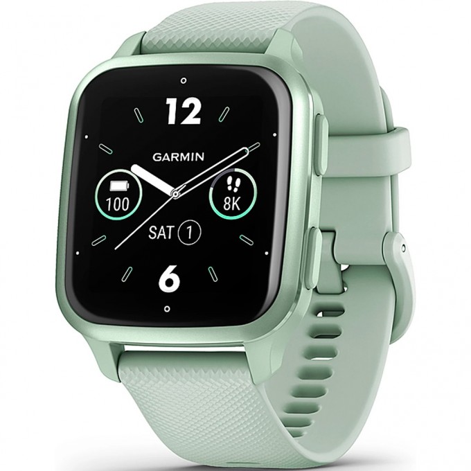 Часы GARMIN VENU SQ 2 METALLIC MINT ALUMINUM BEZEL WITH COOL MINT CASE AND SILICONE BAND 010-02701-12 Часы GARMIN VENU SQ 2 METALLIC MINT ALUMINUM BEZEL WITH COOL MINT CASE AND SILICONE BAND 010-02701-12