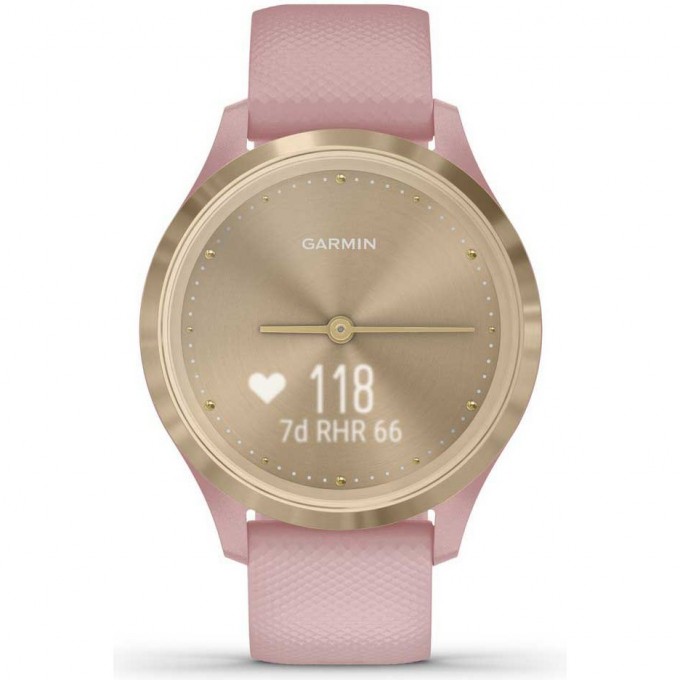 Часы GARMIN VIVOMOVE 3S золотистый циферблат с розовым ремешком 010-02238-21 Часы GARMIN VIVOMOVE 3S золотистый циферблат с розовым ремешком 010-02238-21