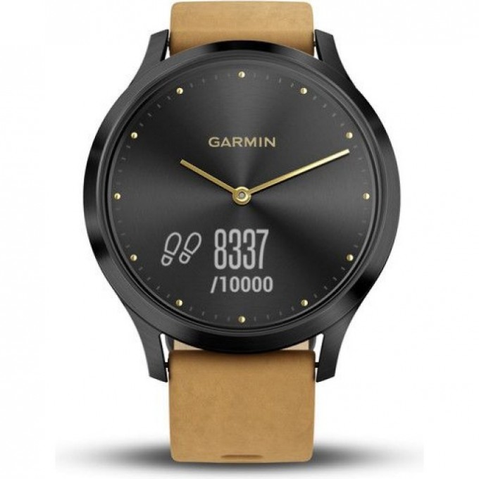 Часы GARMIN VIVOMOVE HR черный оникс с светло-коричневым кожаным ремешком 010-01850-00 Часы GARMIN VIVOMOVE HR черный оникс с светло-коричневым кожаным ремешком 010-01850-00