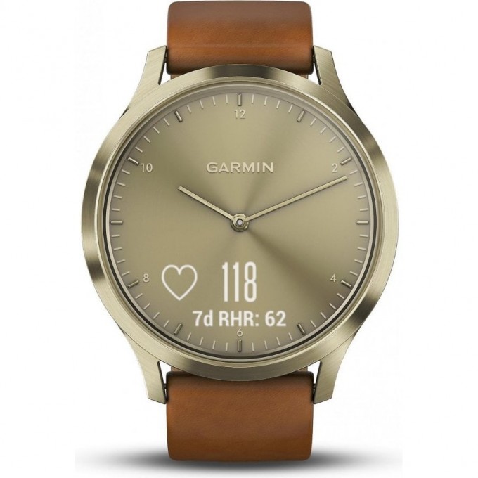 Часы GARMIN VIVOMOVE HR золотые со светло-коричневым кожаным ремешком 010-01850-25 Часы GARMIN VIVOMOVE HR золотые со светло-коричневым кожаным ремешком 010-01850-25