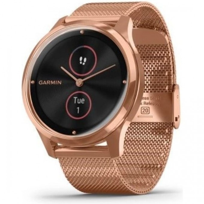 Часы GARMIN VIVOMOVE LUXE розовое золото PVD 18K с ремешком "миланская петля" 010-02241-24 Часы GARMIN VIVOMOVE LUXE розовое золото PVD 18K с ремешком "миланская петля" 010-02241-24