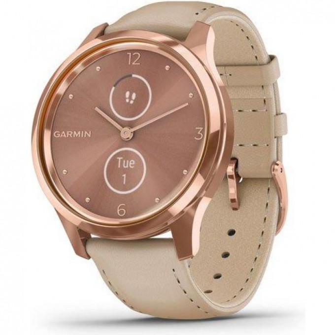 Часы GARMIN VIVOMOVE LUXE розовое золото PVD 18K со светло-песочным ремешком из итальянской кожи 010-02241-21 Часы GARMIN VIVOMOVE LUXE розовое золото PVD 18K со светло-песочным ремешком из итальянской кожи 010-02241-21