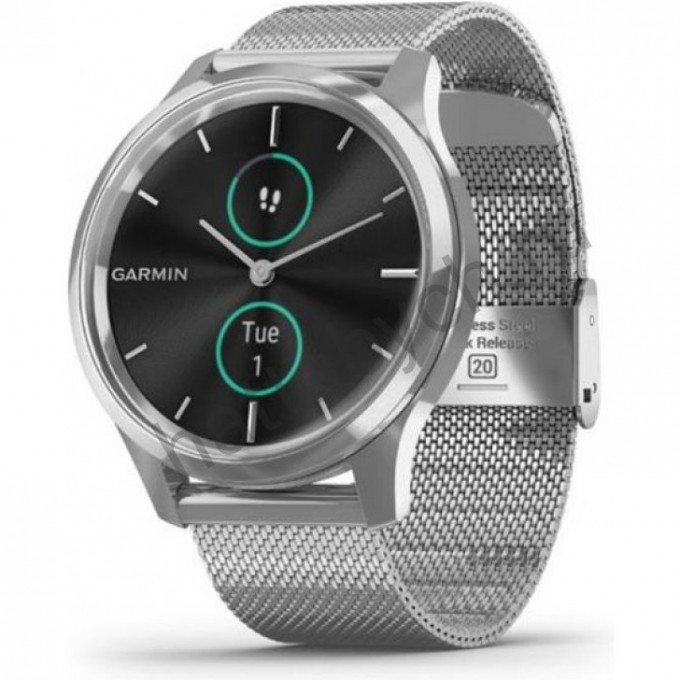 Часы GARMIN VIVOMOVE LUXE серебристый с серебристым ремешком 010-02241-23 Часы GARMIN VIVOMOVE LUXE серебристый с серебристым ремешком 010-02241-23