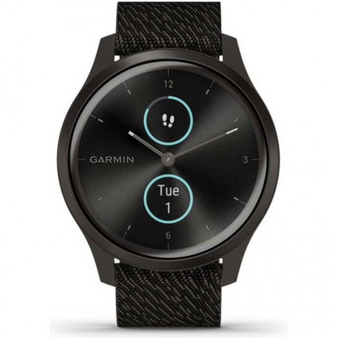 Часы GARMIN VIVOMOVE STYLE графитовый с плетеным нейлоновым черным ремешком 010-02240-23 Часы GARMIN VIVOMOVE STYLE графитовый с плетеным нейлоновым черным ремешком 010-02240-23