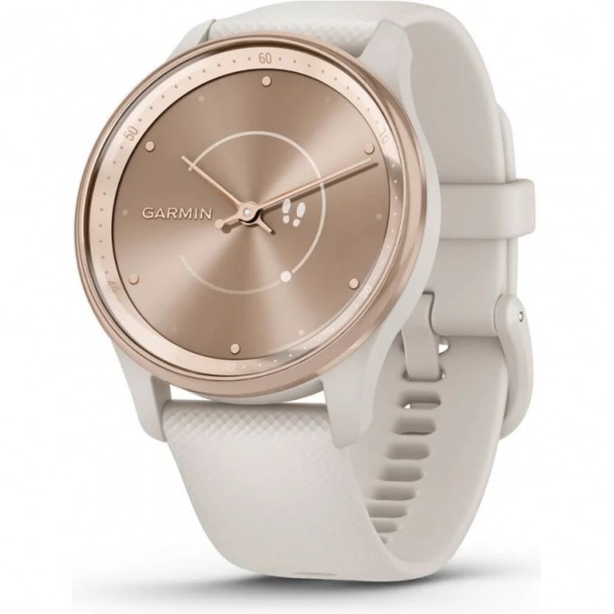 Часы GARMIN VIVOMOVE TREND с безелем персикового цвета с корпусом цвета слоновой кости и силиконовым ремешком 010-02665-01 Часы GARMIN VIVOMOVE TREND с безелем персикового цвета с корпусом цвета слоновой кости и силиконовым ремешком 010-02665-01