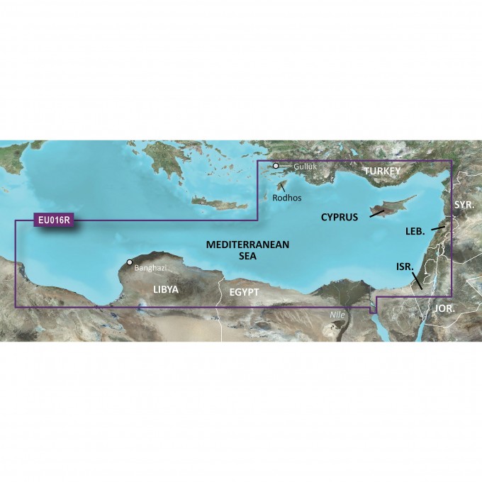 Карта GARMIN Юго-восток Средиземноморья g3 Vision VEU016R Карта GARMIN Юго-восток Средиземноморья g3 Vision VEU016R