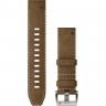 Ремешок сменный GARMIN QuickFit 22 мм (кожаный) тундра-черный 010-13225-07