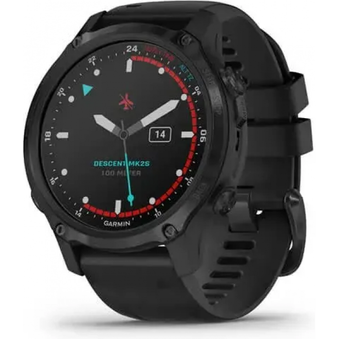 Смарт-часы GARMIN DESCENT MK2S Carbon Gray DLC Black с черным силиконовым ремешком 010-02403-04 Смарт-часы GARMIN DESCENT MK2S Carbon Gray DLC Black с черным силиконовым ремешком 010-02403-04
