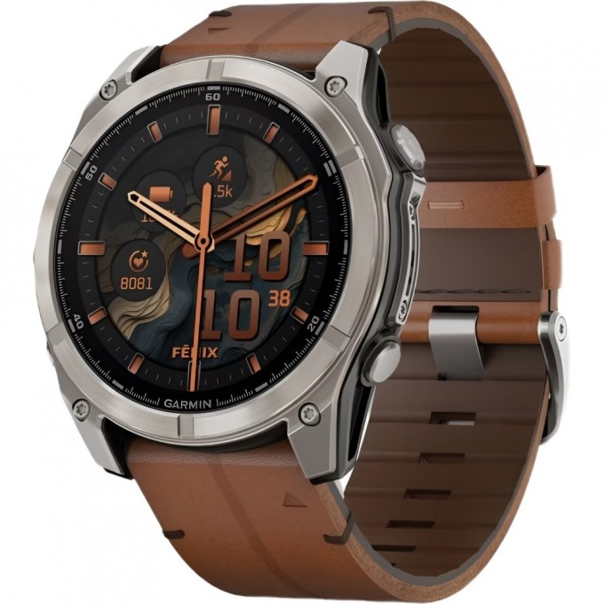 Смарт-часы GARMIN FENIX 8 AMOLED 51 мм SAPPHIRE TITANIUM WITH CHESTNUT LEATHER BAND 010-02905-40 Смарт-часы GARMIN FENIX 8 AMOLED 51 мм SAPPHIRE TITANIUM WITH CHESTNUT LEATHER BAND 010-02905-40