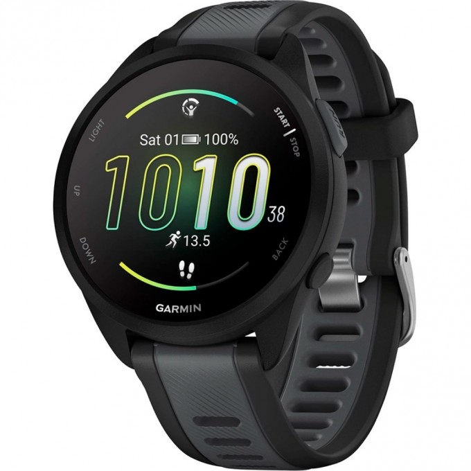 Смарт-часы GARMIN FORERUNNER 165, черный/сланцево-серый силиконовый ремешок 010-02863-20 Смарт-часы GARMIN FORERUNNER 165, черный/сланцево-серый силиконовый ремешок 010-02863-20
