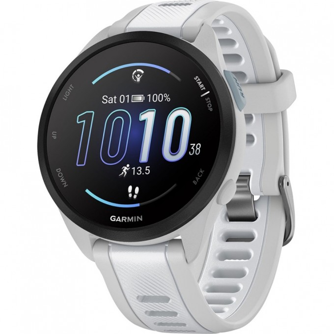 Смарт-часы GARMIN FORERUNNER 165 MUSIC, силиконовый ремешок цвета туманно-серый/белый камень 010-02863-31 Смарт-часы GARMIN FORERUNNER 165 MUSIC, силиконовый ремешок цвета туманно-серый/белый камень 010-02863-31